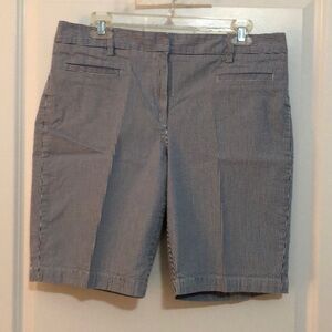 Navy & white stripe Lands End shorts.